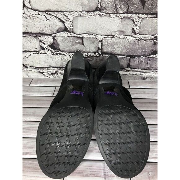 Indigo Clarks Black Suede Leather Ankle Stacked Heel Booties Sz Women 8M US/39EU - Picture 10 of 16